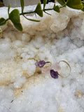 Anillo Cuarzo Rosa y amatista